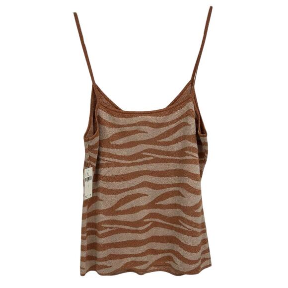 NWT by Anthropologie Cora Metallic Zebra Stripe Tank Top Womens Large - Picture 6 of 6